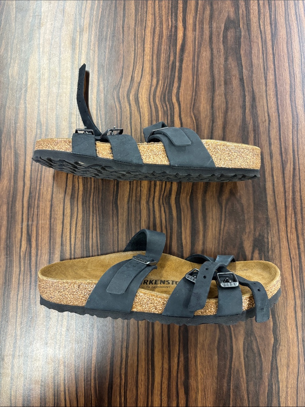 Birkenstock - Womens Franca Oil Sandal, size 7 US womens, color black. - Picture 3 of 5